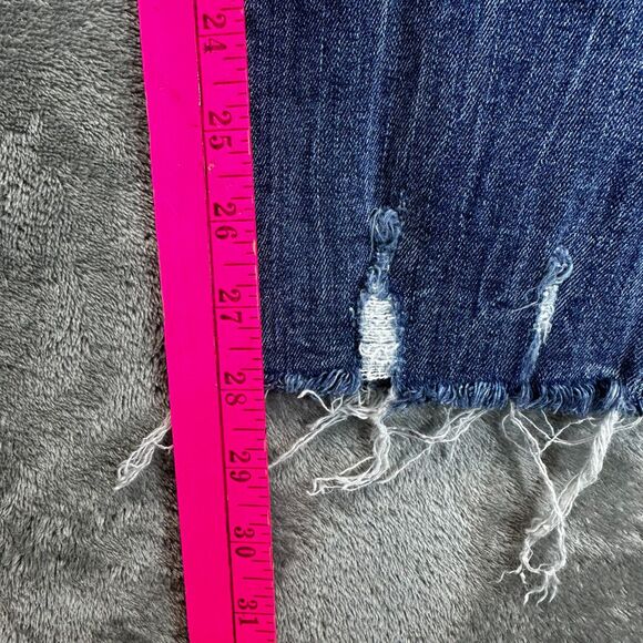 a.n.a High-Rise Skinny Jean Woman 14 Raw Blue Hem Stretch Denim Trendy Preppy - Picture 8 of 10